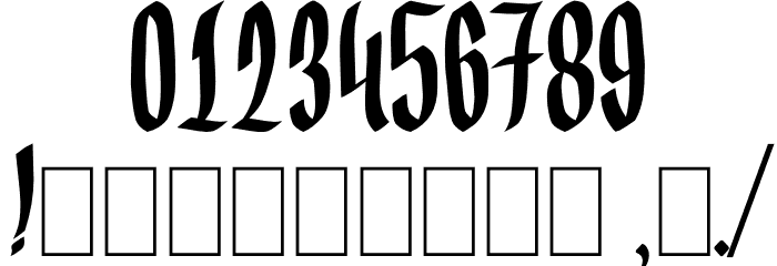 Germany Gothic Font OTHER CHARS