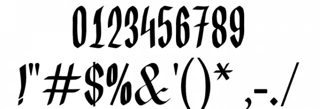 Germany Slime Gothic Font OTHER CHARS