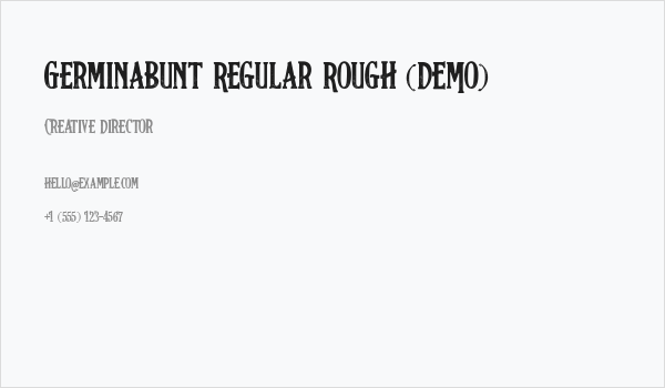Germinabunt Regular Rough [DEMO] Business Card