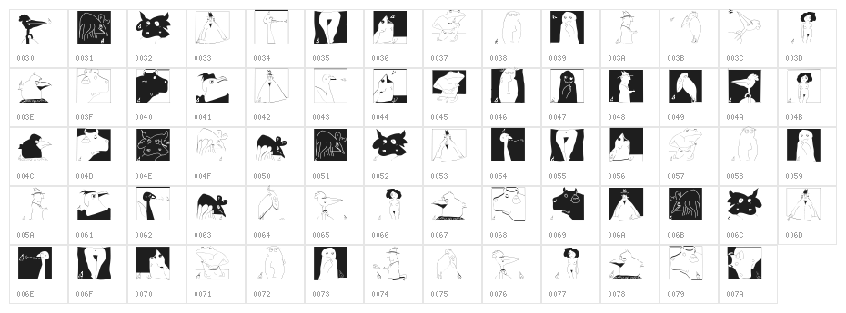 GernKleinThree Character Map