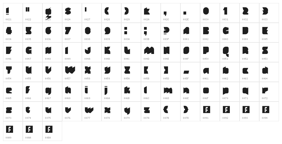 Gerobak Regular Character Map