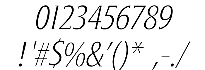 GershwinLightOblique Font OTHER CHARS