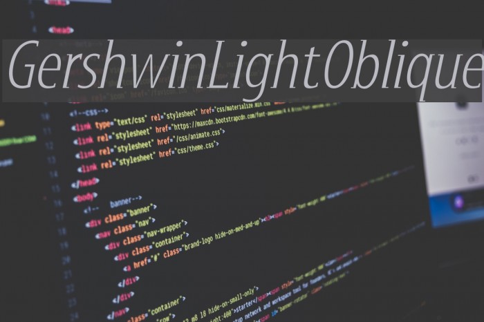 GershwinLightOblique Font examples