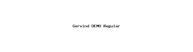 Gervind DEMO Regular  フリーフォントのダウンロード