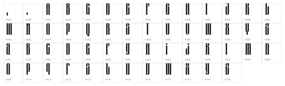 Gervind DEMO Regular Character Map