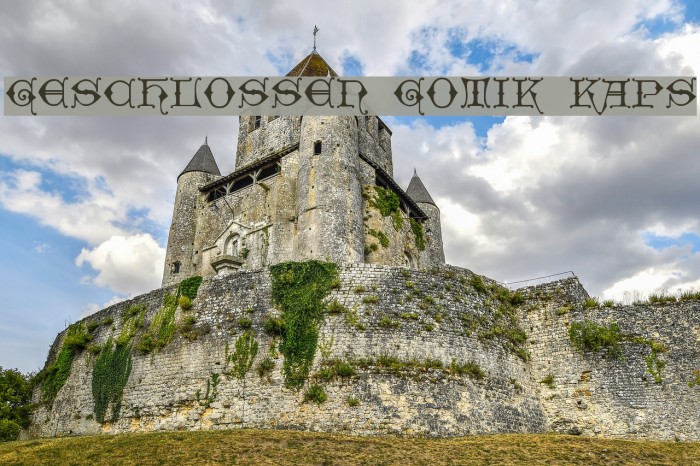 Geschlossen Gotik Kaps Font examples