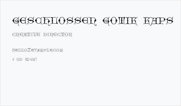 Geschlossen Gotik Kaps Business Card