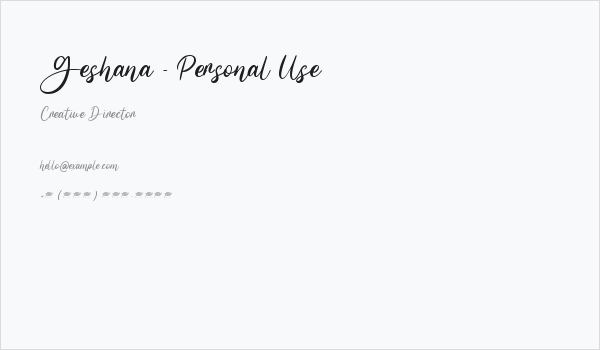 Geshana - Personal Use Business Card