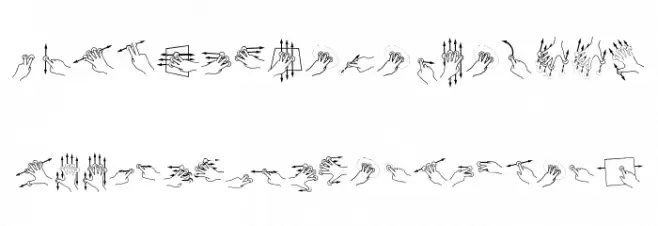 Gesture-Glyphs 字体 大写