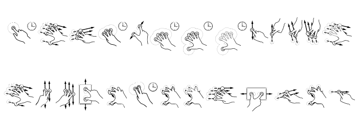 Gesture-Glyphs Font LOWERCASE
