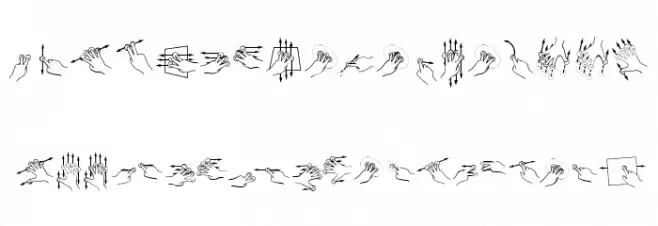 Gesture Glyphs Schriftart Groß