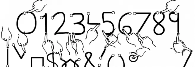 Gesture Hand Шрифта ДРУГИЕ символов