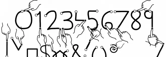 Gesture-Hand Font OTHER CHARS
