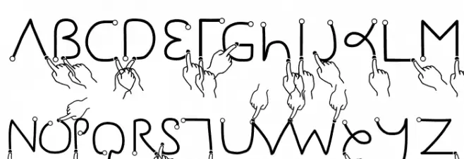 Gesture-Hand Caratteri MAIUSCOLE