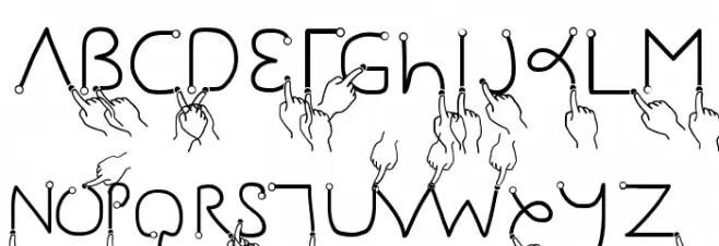 Gesture Hand फ़ॉन्ट अपरकेस