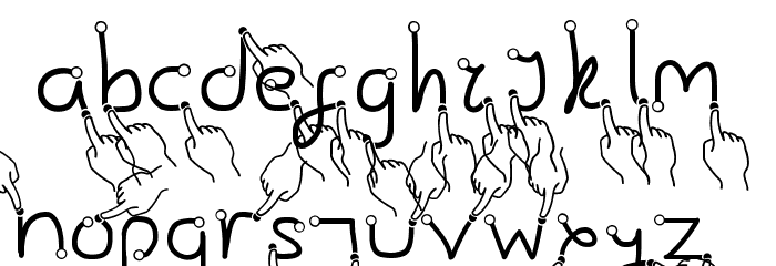 Gesture Hand Шрифта строчной