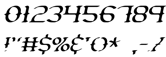 Gesture Thin Slant BRK Font OTHER CHARS