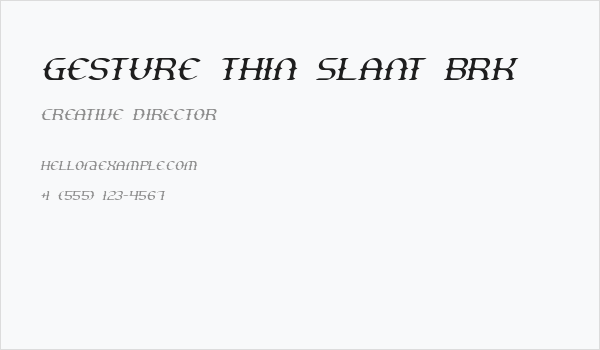 Gesture Thin Slant BRK Business Card