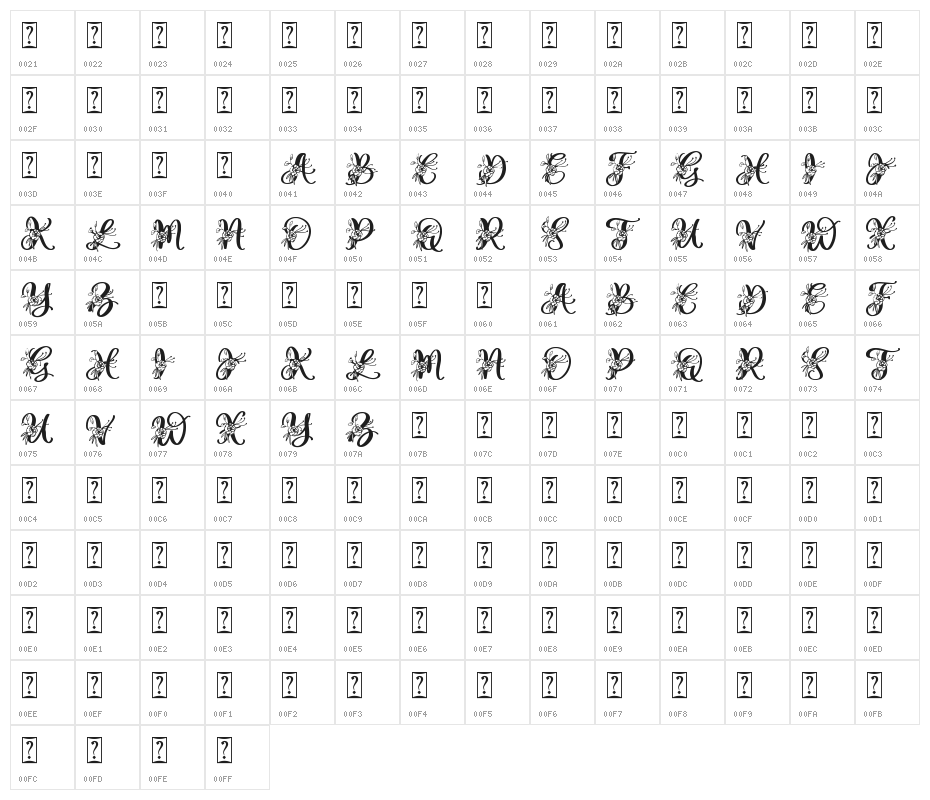 Gesya Monogram Character Map