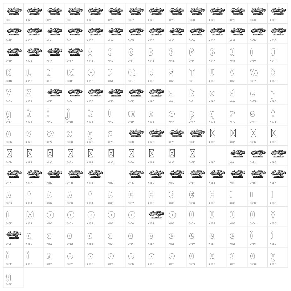 Get Donuts Demo Outline Character Map