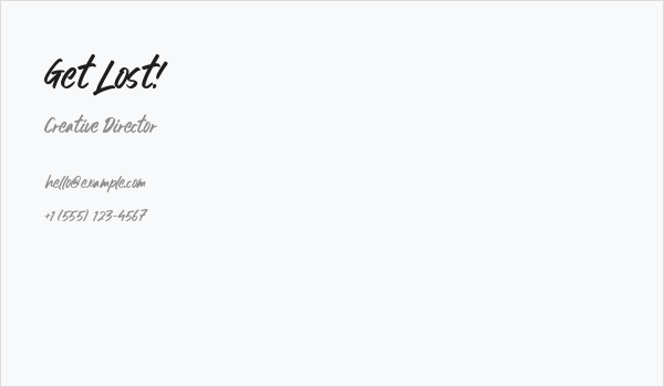 Get Lost! Business Card