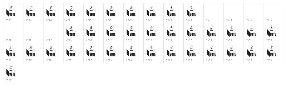 Get Out The Vote Character Map