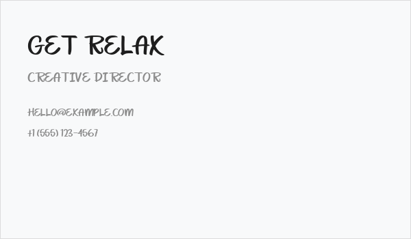 Get Relax Business Card