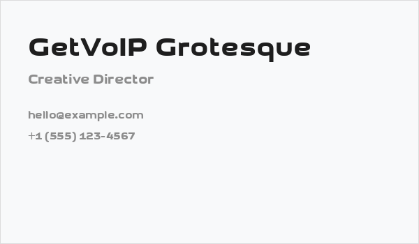GetVoIP Grotesque Business Card