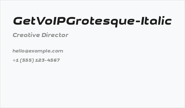 GetVoIPGrotesque-Italic Business Card