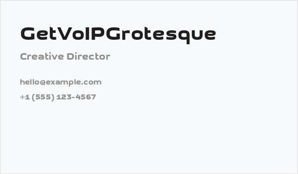 GetVoIPGrotesque Business Card