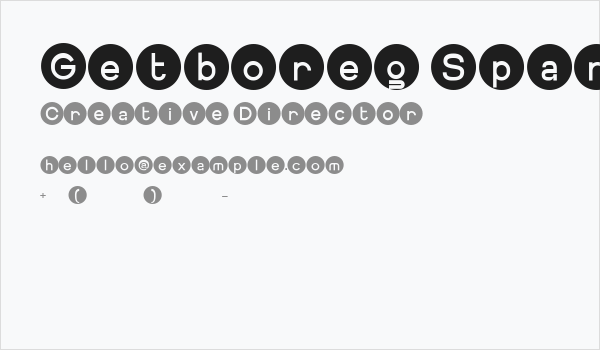 Getboreg Spare Business Card