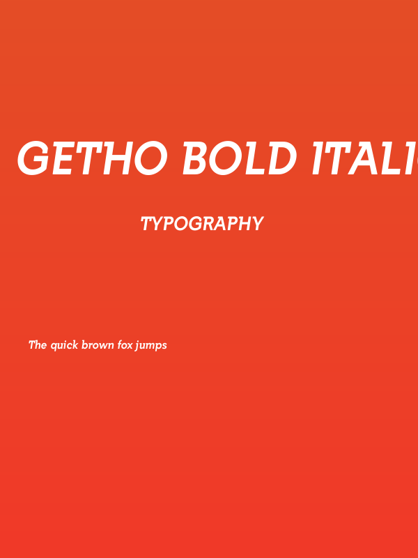 Getho Bold Italic Poster