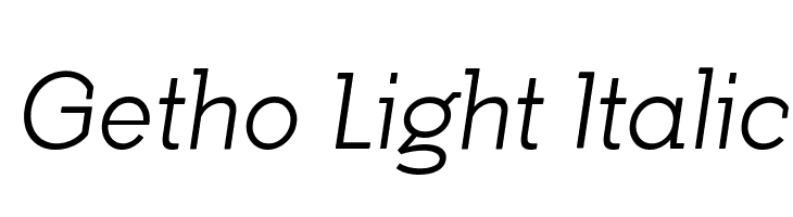 Getho Light Italic Schriftart