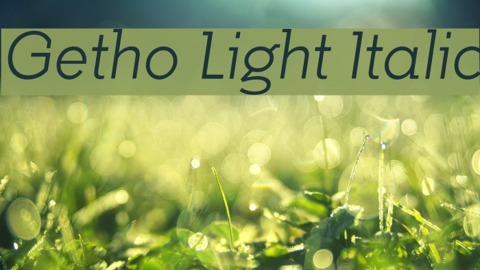 Getho Light Italic Font examples