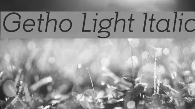 Getho Light Italic 字体 examples