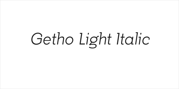 Getho Light Italic Logo