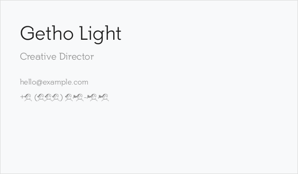 Getho Light Business Card