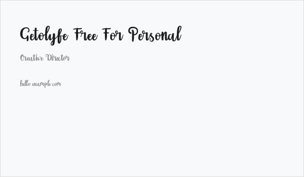 Getolyfe Free For Personal Business Card