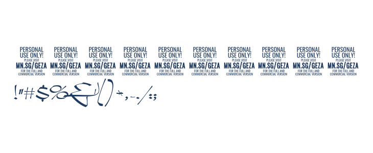 Geza Script PERSONAL USE ONLY Other Characters