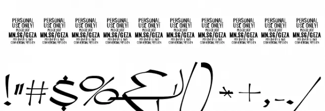 Geza Script PERSONAL USE ONLY Font OTHER CHARS
