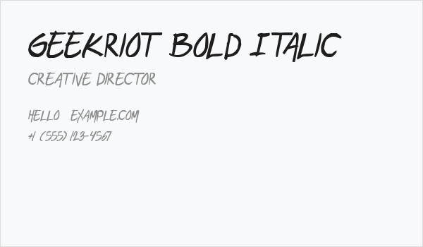 geekriot Bold Italic Business Card