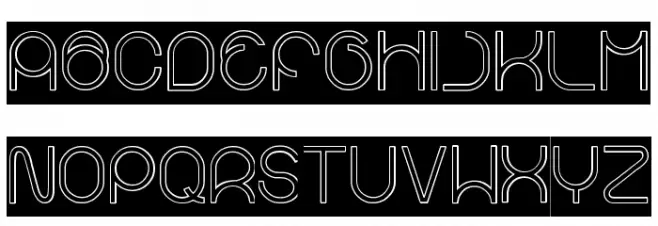 gembira-Hollow-Inverse Schriftart Groß