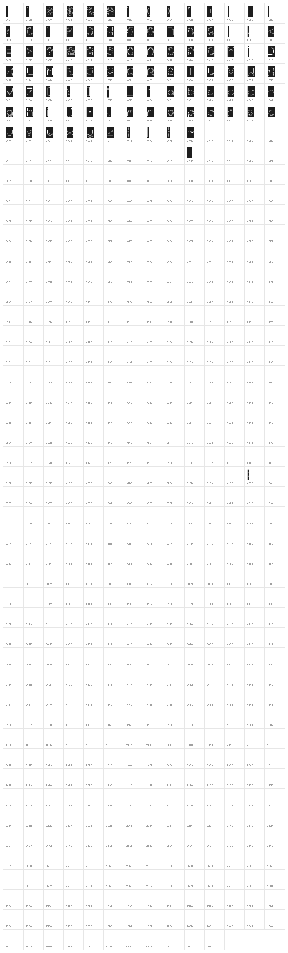 gembira-Hollow-Inverse Character Map
