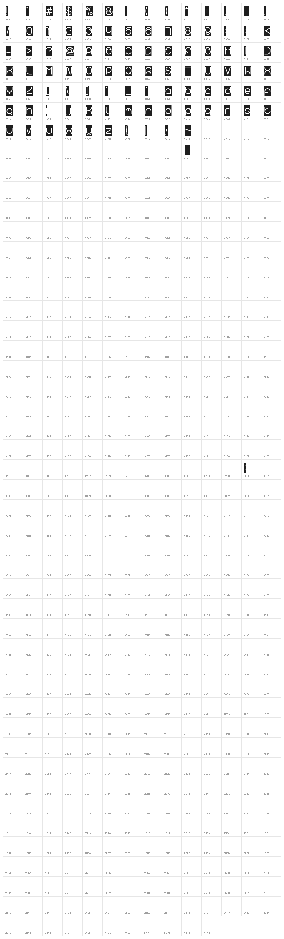 gembira-Inverse Character Map
