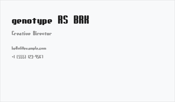 genotype RS BRK Business Card