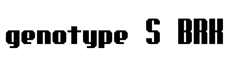 genotype S BRK Font