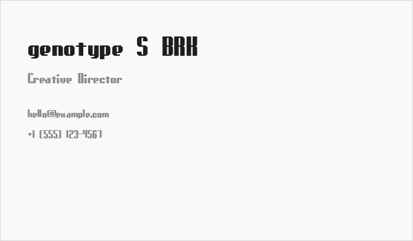 genotype S BRK Business Card