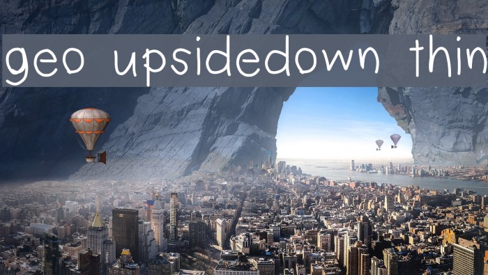geo upsidedown thin Font examples