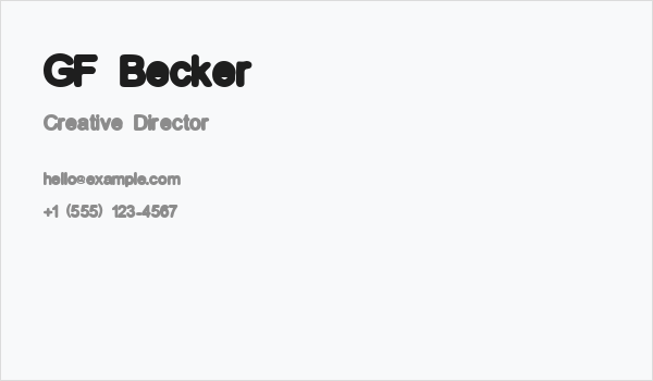 GF Becker Business Card