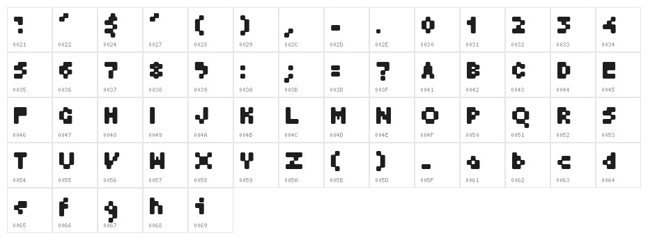 GF Krater Character Map
